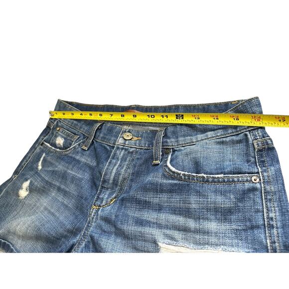 Joe’s Jeans Raw Edge Hem Frayed Distressed Denim Blue Jean Shorts Sz 27 - Picture 4 of 7